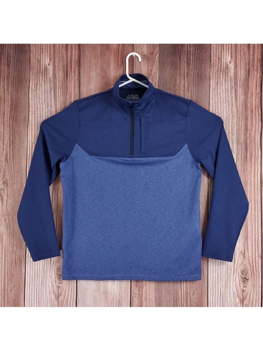 Vineyard Vines Mens Size Medium On The Go Shep Shirt 1/4 Zip Performance Blue